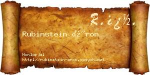 Rubinstein Áron névjegykártya